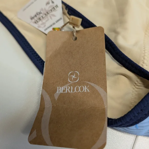 Berlook Blue Contrast Trim One-Piece Swimsuit Size Large NWT - Picture 11 of 13